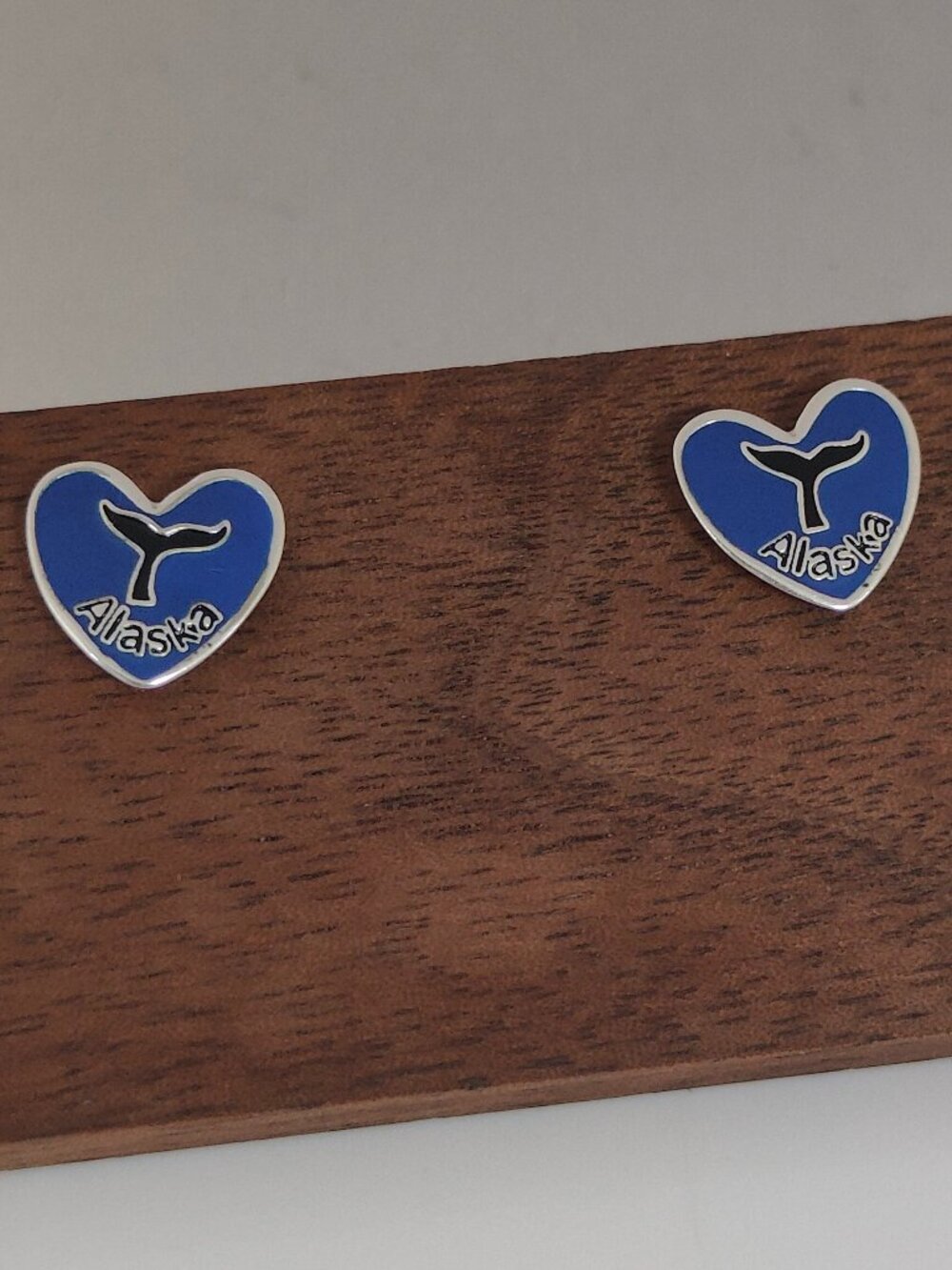 Alaska Whale Tail Heart Stud Earring Exclusive Designed S925 Silver with box